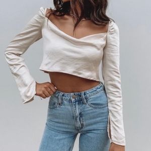 Princess Polly Champagne Satin Top Sz 6